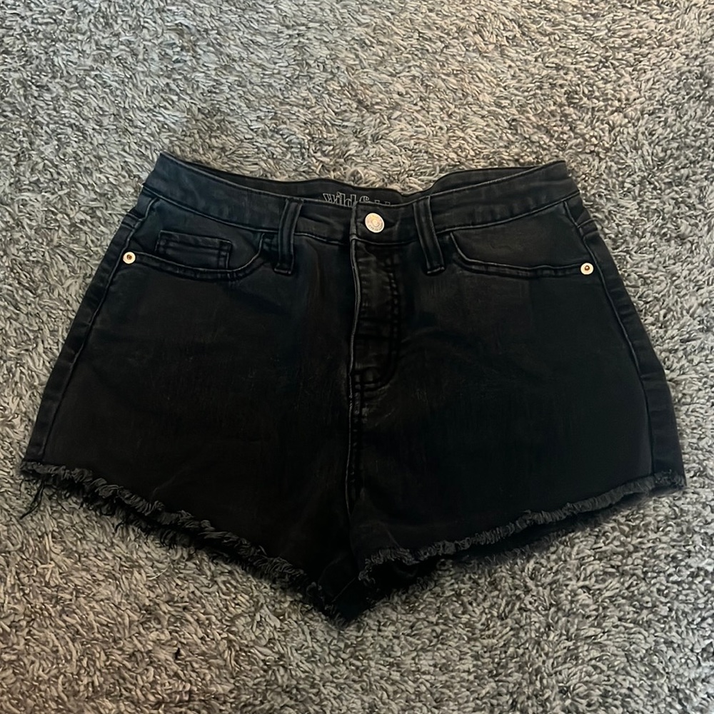 Black jean shorts